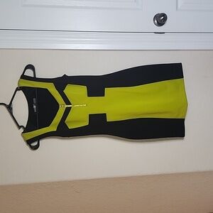 Guess black/green fitted mini dress